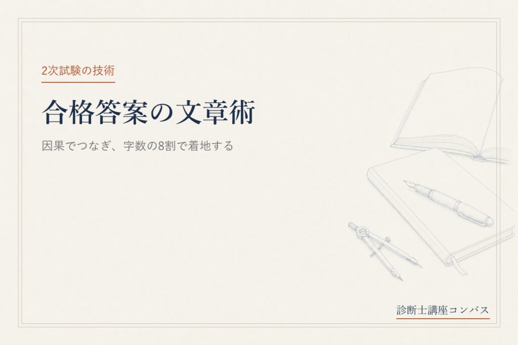 中小企業診断士2次試験の答案の書き方｜因果でつなぎ、字数の8割で着地する