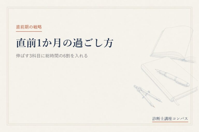 中小企業診断士1次試験 直前1か月の過ごし方｜伸ばす3科目に6割を入れる