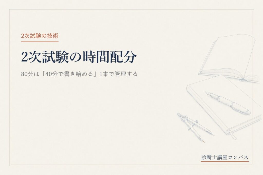 中小企業診断士2次試験の時間配分｜80分は「40分で書き始める」1本で管理する