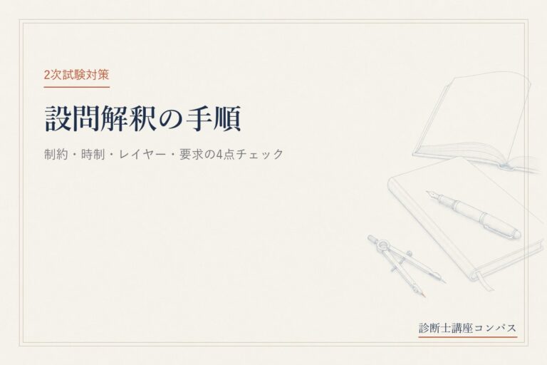 中小企業診断士2次試験の設問解釈｜制約・時制・レイヤー・要求の4点チェック手順
